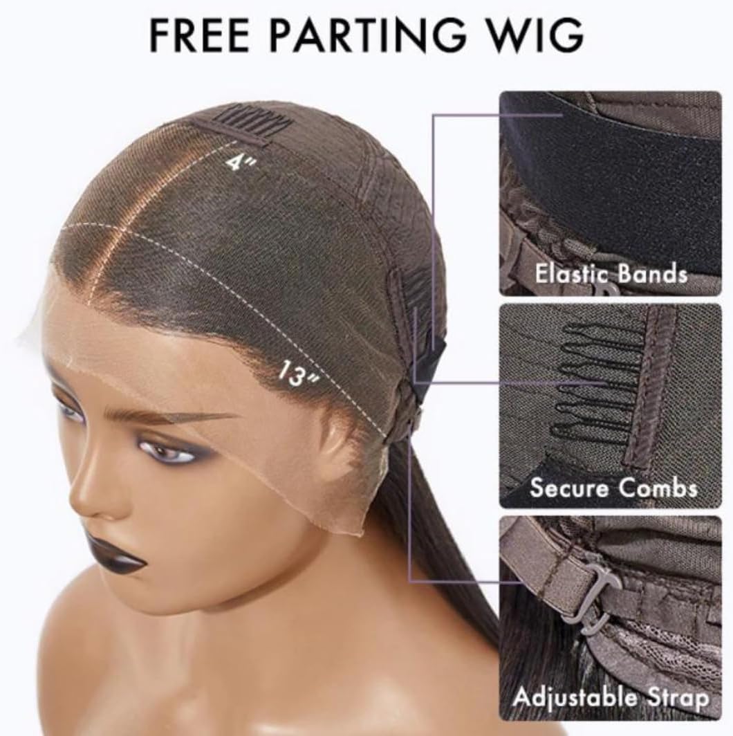 100% natural wig. 180% density without glue. 13X4 HD
